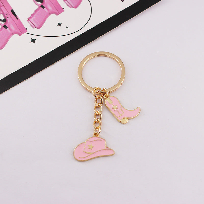 Wholesale Western Style Cowboy Hat Cowboy Boots Alloy Keychain ACC-KC-QiChen005