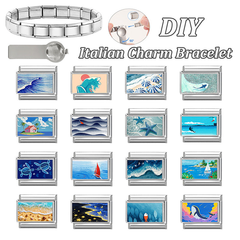 Wholesale Stainless Steel Electroplated Ocean Theme DIY Bracelet Accessories Jewelry Parts for Resale