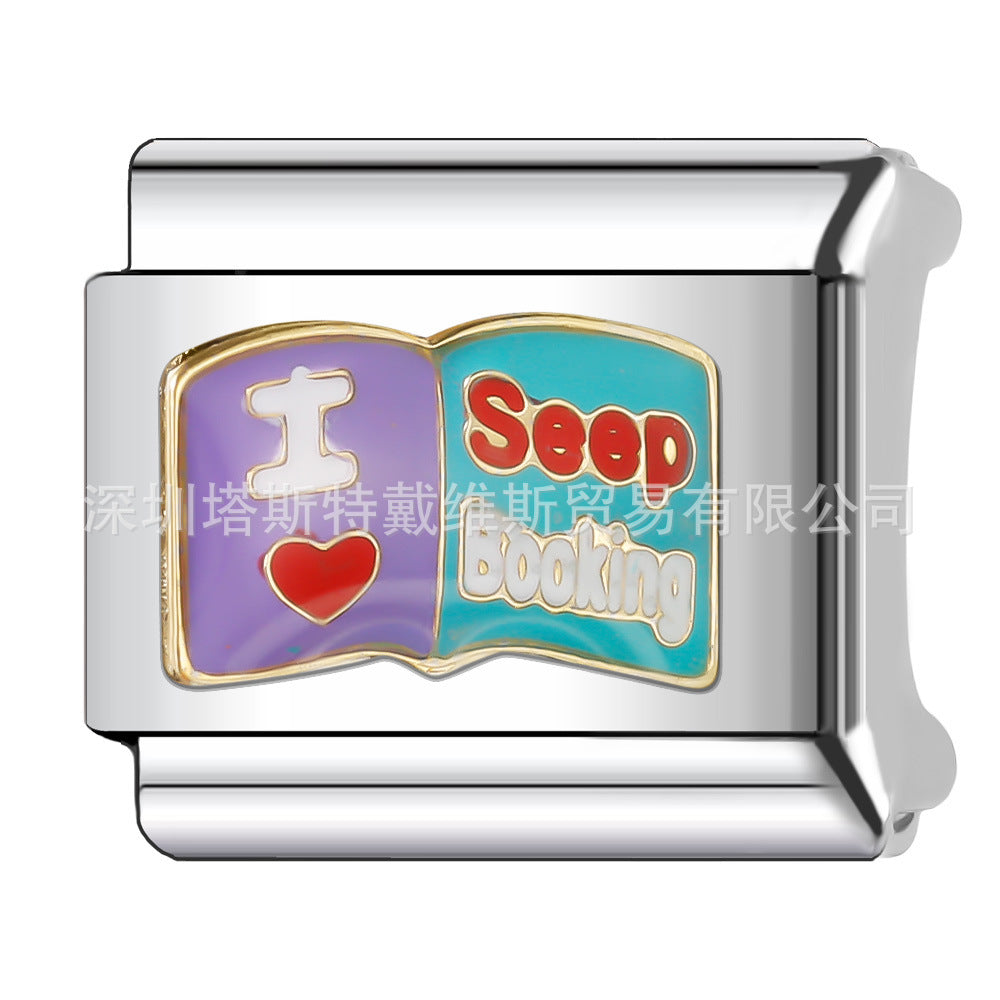 Wholesale  Italian Charm Bracelet 9mm DIY single section Creative Stainless Steel Composable Bracelet