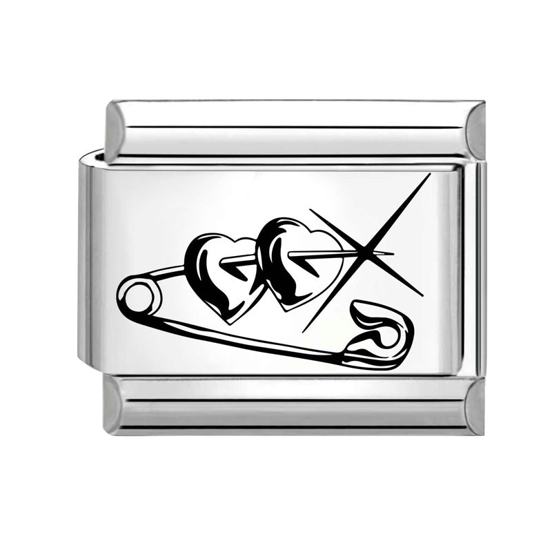 Wholesale Italian Charm Bracelet 9mm DIY Splicing Creative Pattern Stainless Steel Composable Bracelet