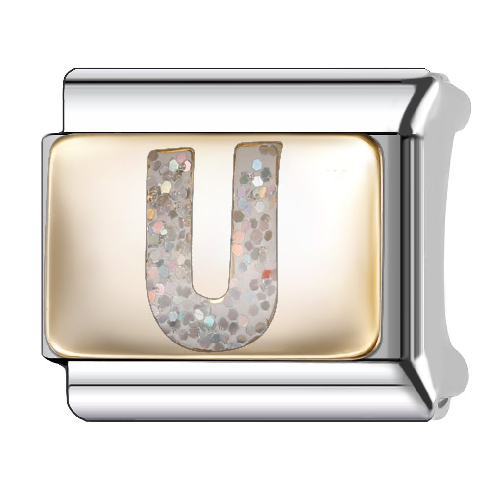 Wholesale Italian Module 9mm Oil-Dropping Gorgeous Letter Bracelet