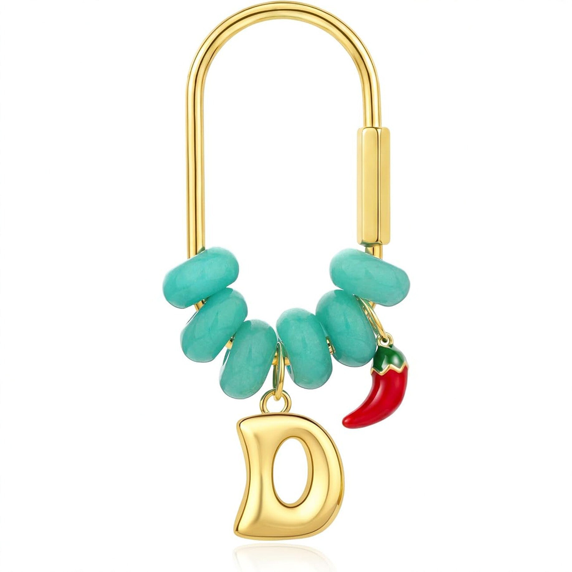 Wholesale Alphabet Bead Stone Pendant Bag Charm Keychain Fashion Decorative Accessory For Purse Gift Boutique Resale