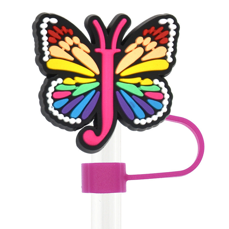 Wholesale 100pcs Random 100pcs Butterfly 10mm PVC Soft Straw Tube Cap
