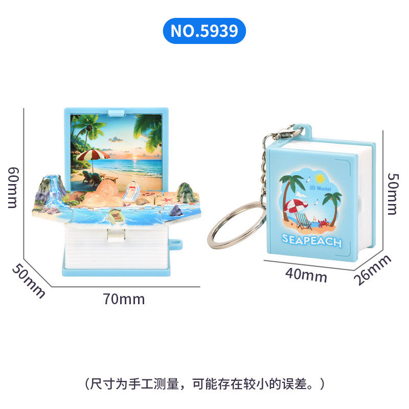 Wholesale 3D Stereo Dinosaur Foldableing Bomb Book Mini Keychain