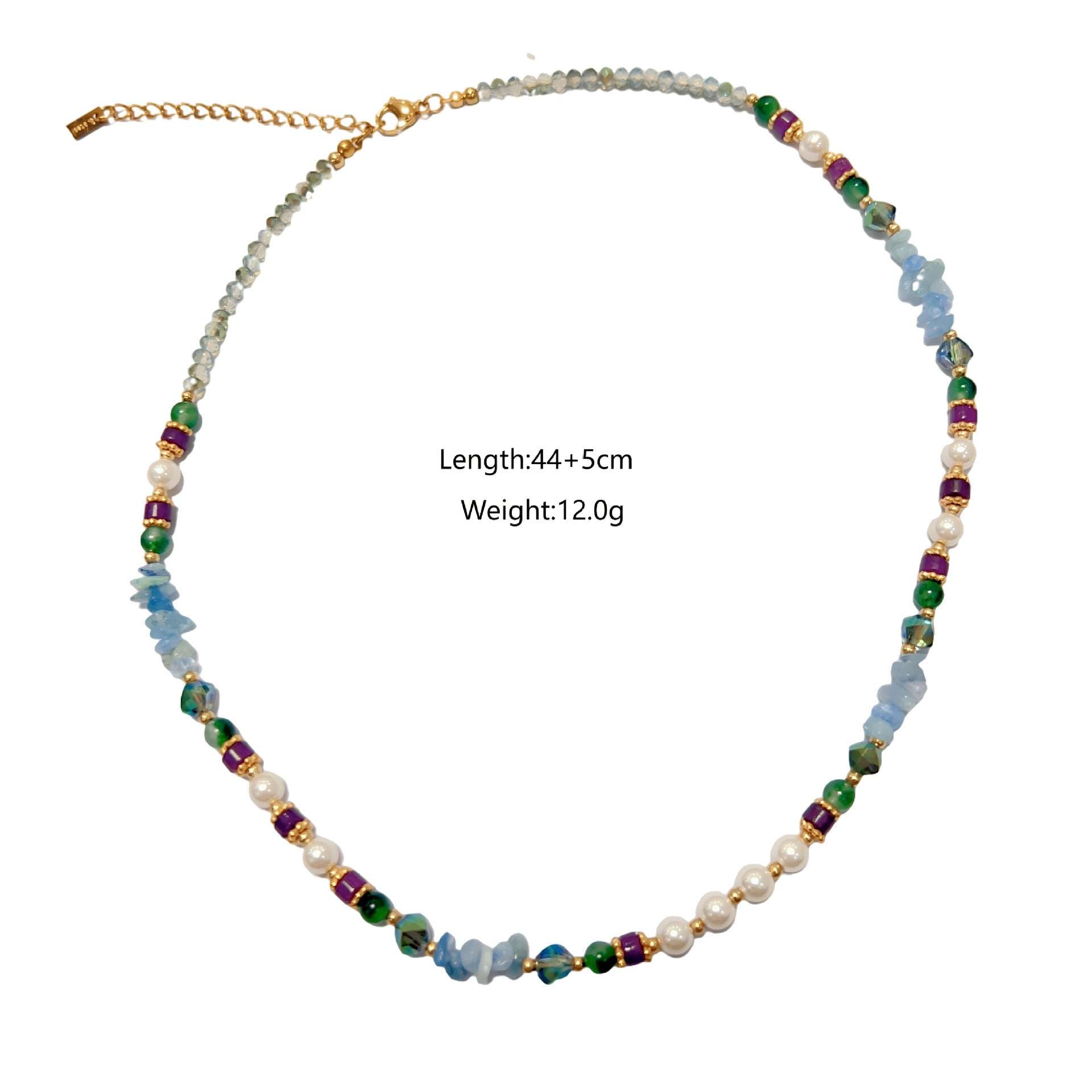 Wholesale  versatile love necklace natural stone beaded stainless steel necklace