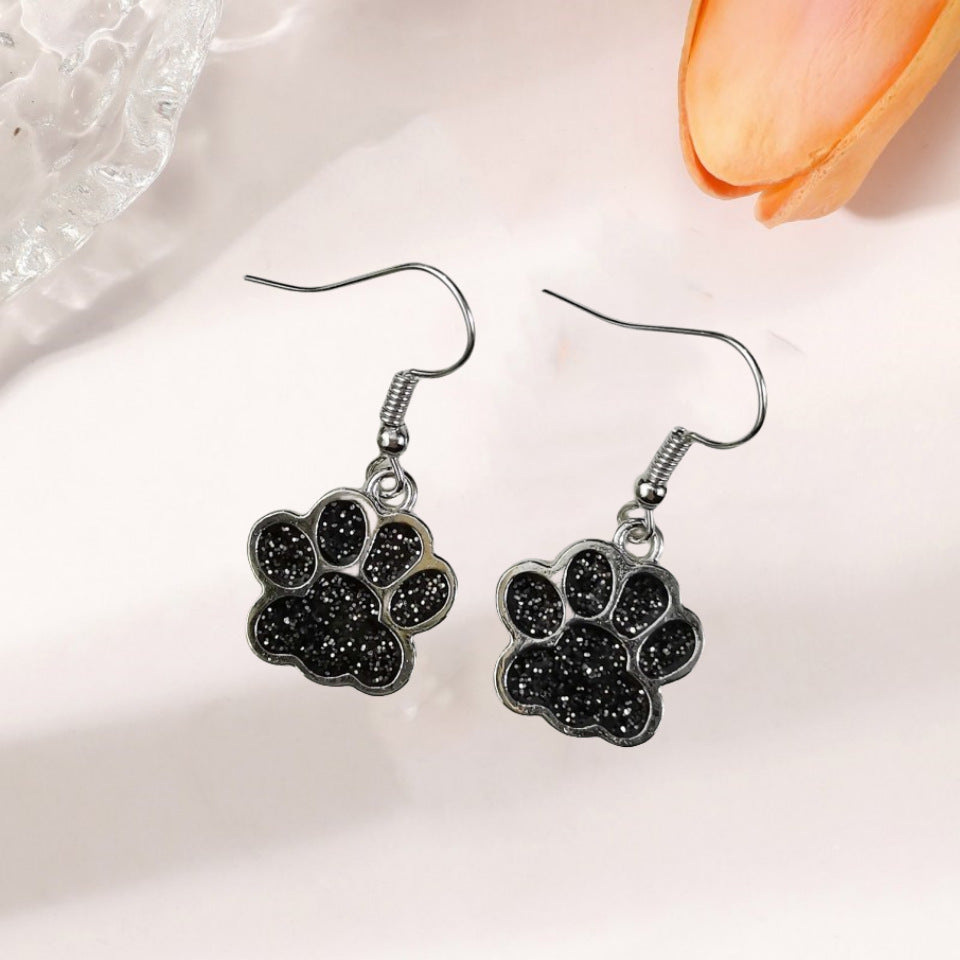 Wholesale Cute Creative Dog Footprint Pendant Oil Drop Earrings Cute Earrings ACC-ES-JunJie004