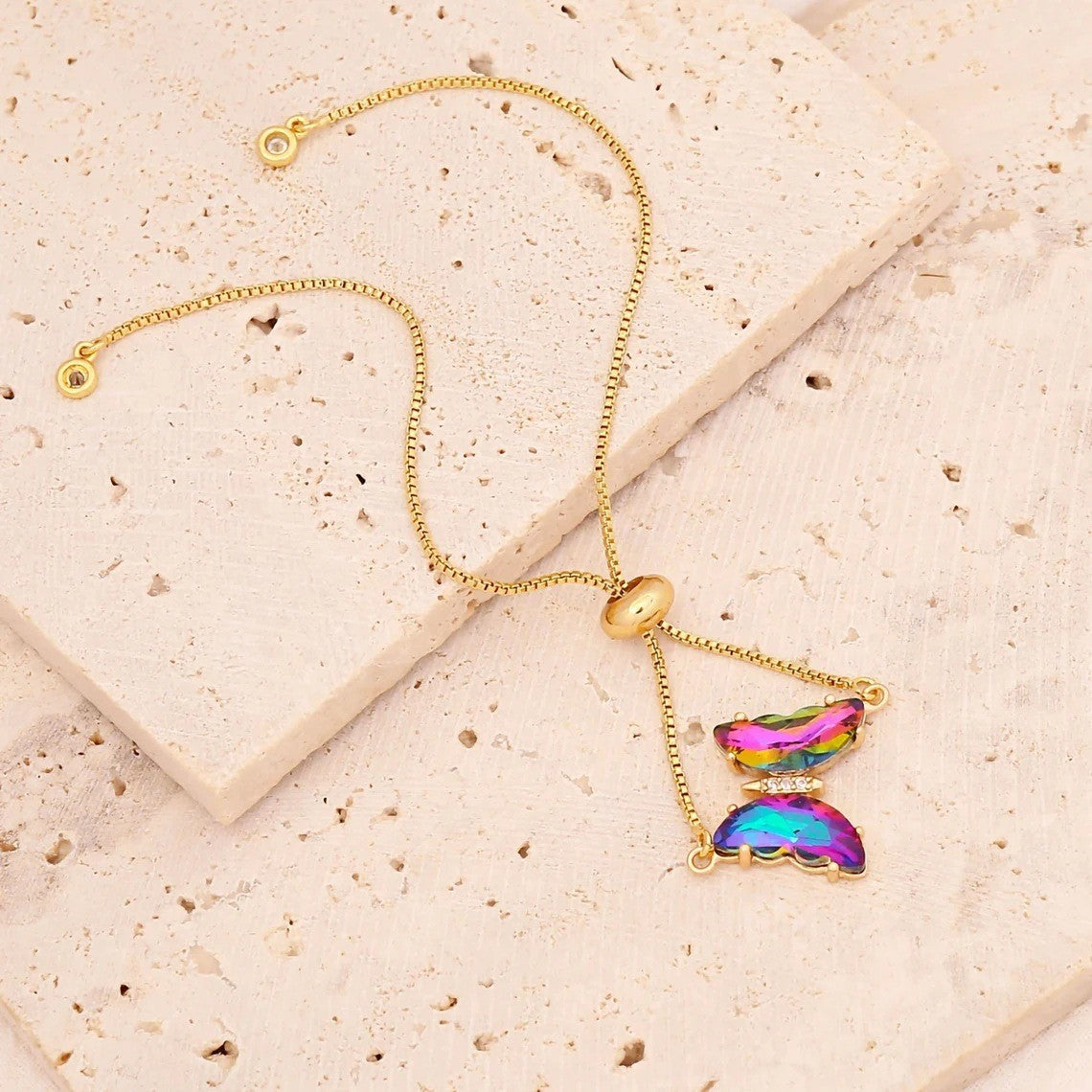 Wholesale  Colorful Zircon Butterfly Bracelet