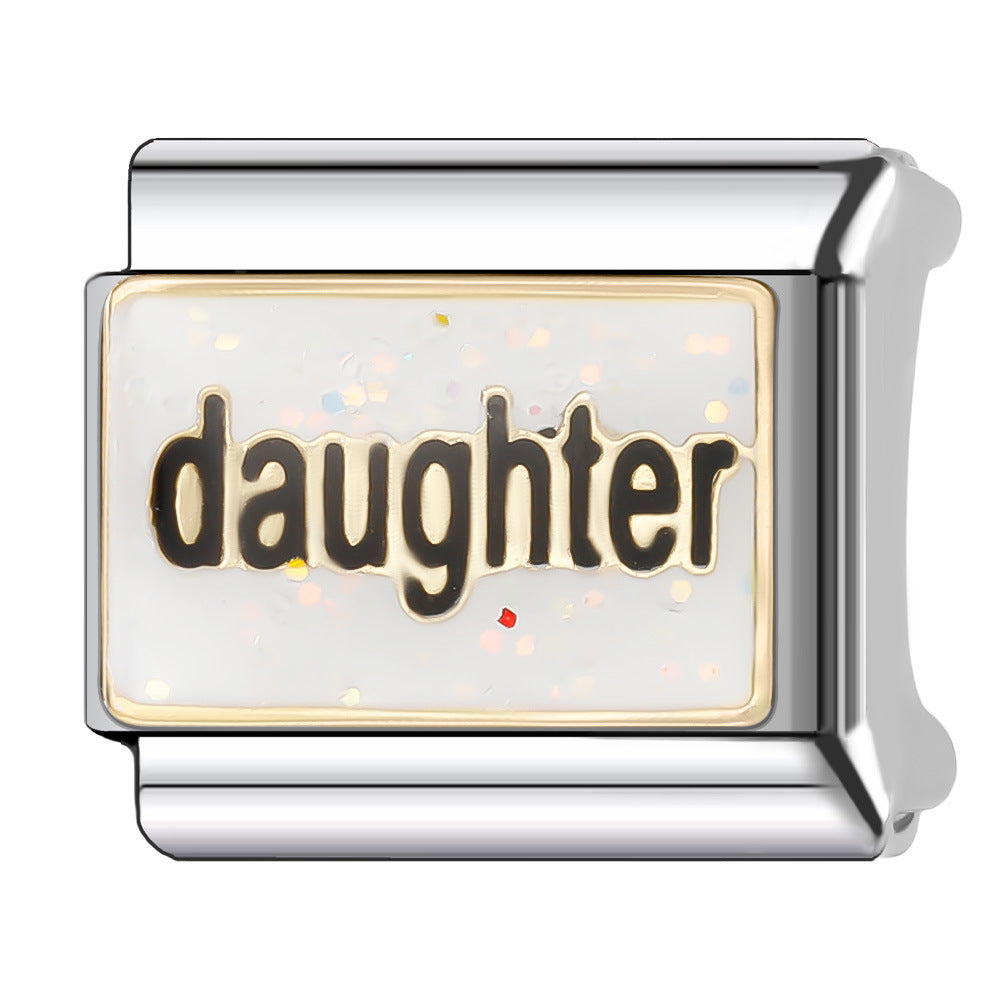 Wholesale Italian Charm Bracelet 9mm DIY English Series Creative Stainless Steel Composable Bracelet