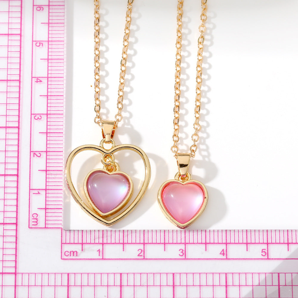 Wholesale Korean Style Hollow Heart Pendant Necklace Trendy Fashion Layering Jewelry Gift