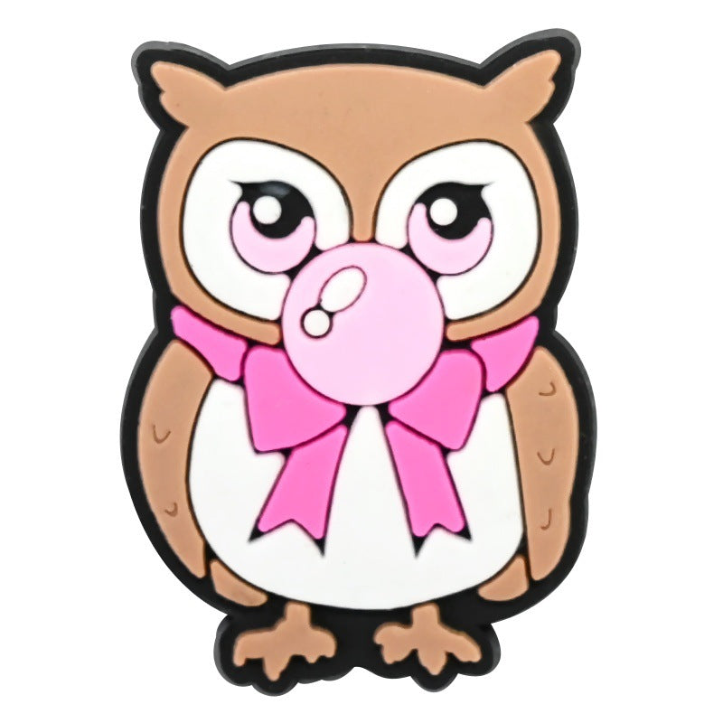 Wholesale Random 100pcs Cute Cartoon Animal Series  PVC Soft Rubber Shoe Buckle Decoration