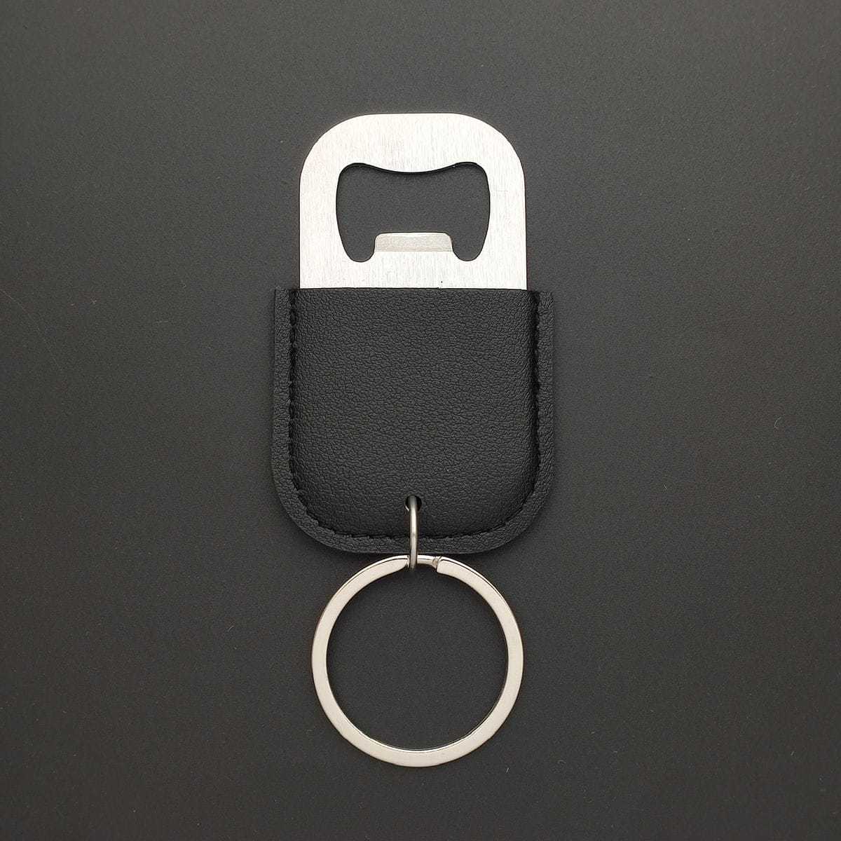 Wholesale Stainless Steel Bottle Opener Beer Cocktail Opener Wine Tools Creative PU Leather Keychain