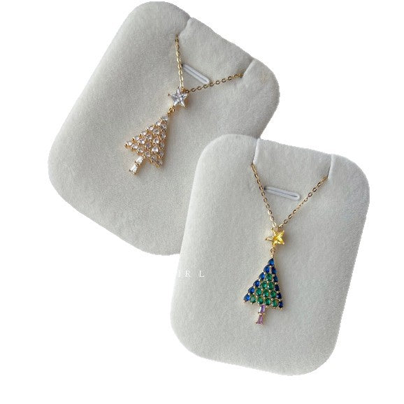 Wholesale Christmas tree-themed holiday pendant necklace