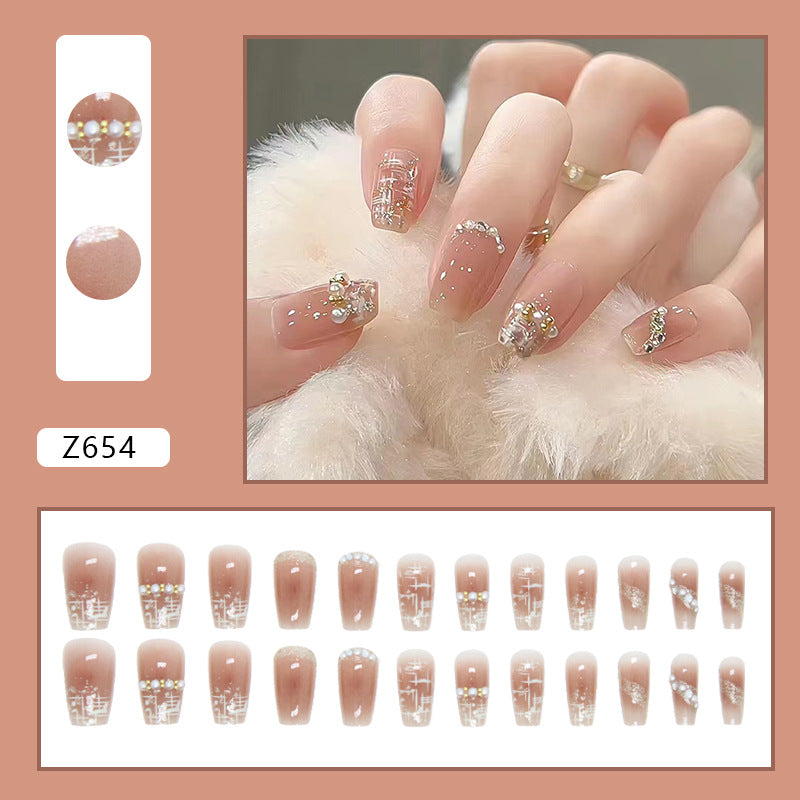 Wholesale 24 Pieces/box Pearl Diamond Nails Kits Nail Stickers