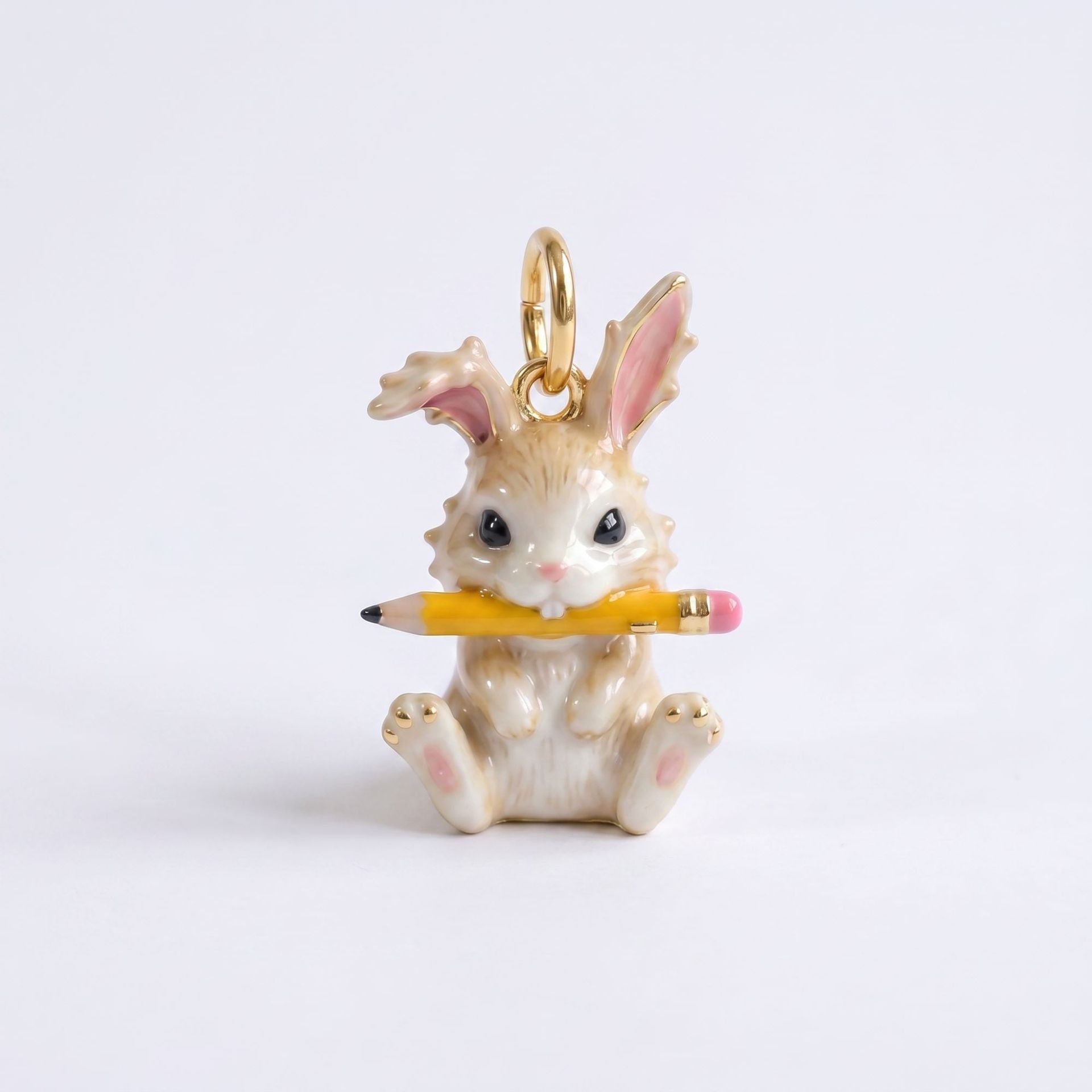 Wholesale 3D Enamel Bear Pendant Stainless Steel Cute Animal Charm DIY Bracelet Necklace Jewelry Accessory For Workplace Gift