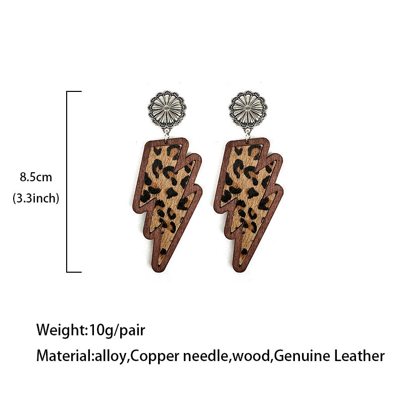 Wholesale  Western lightning earrings classic leopard print  earrings