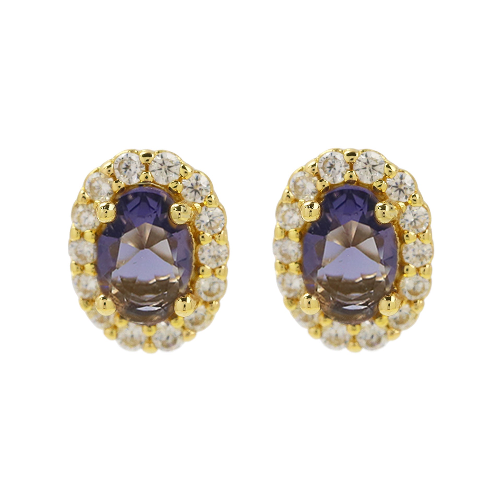Wholesale  Brass Color Gem December Birthstone Birthstone Earrings