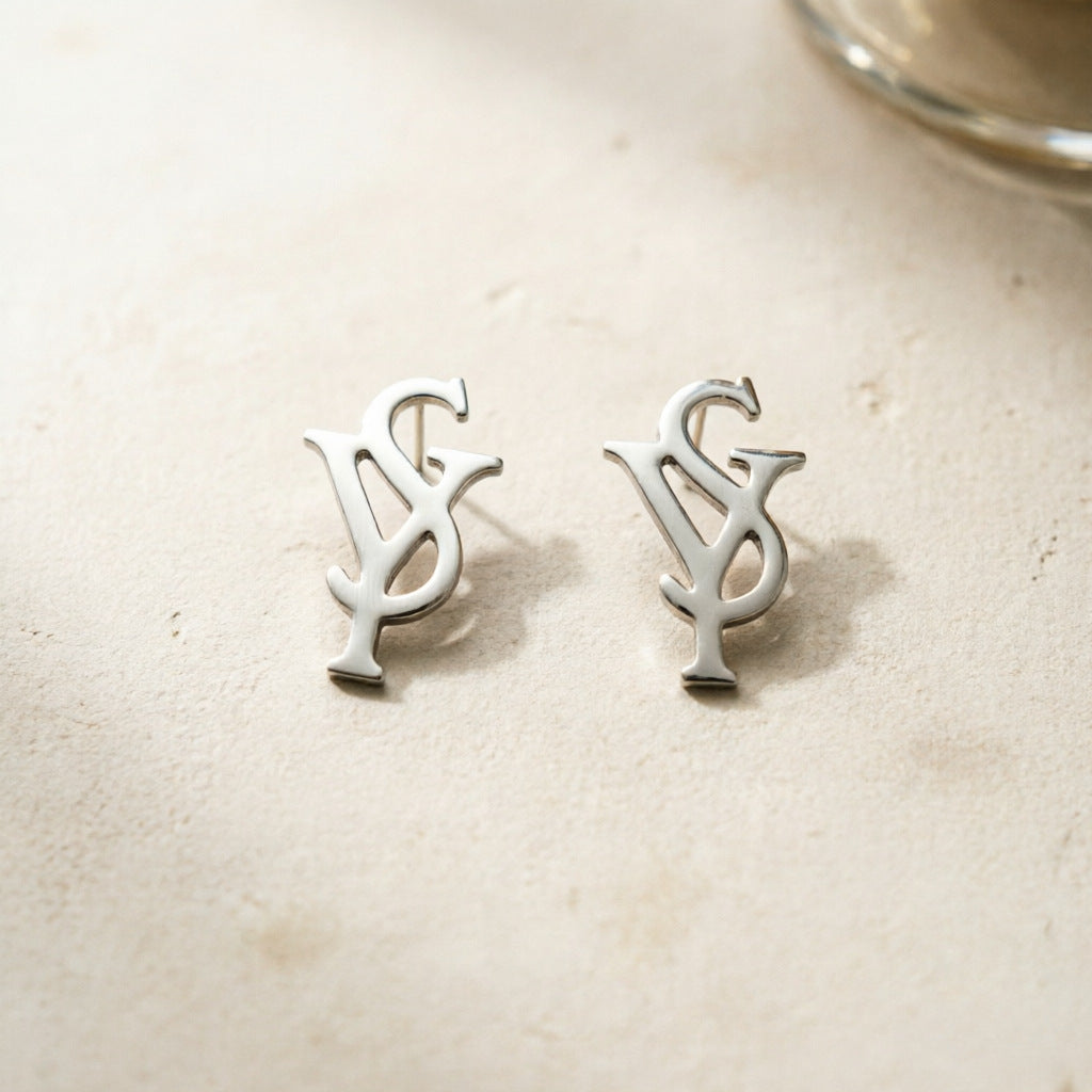 Wholesale Letter Earrings Stainless Steel Gold Plated Jewelry Accessory Gift