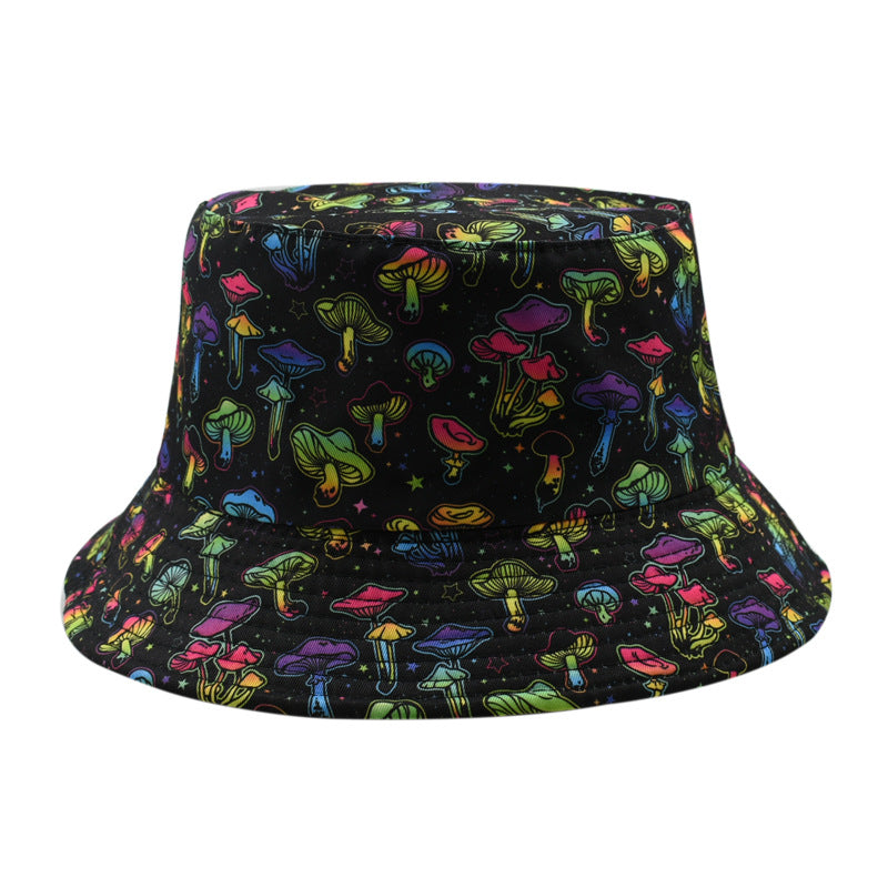 Wholesale colorful mushroom printing fisherman hat