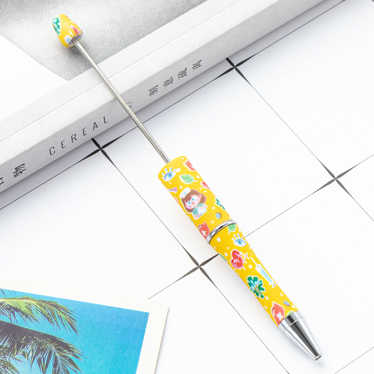 Wholesale Bearable Pens Nurse's Day Printed Plastic Beaded Pens ACC-PN-HuaH004