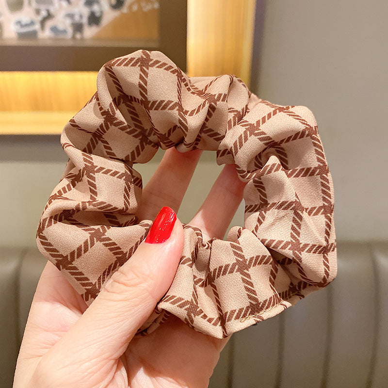 Wholesale Leopard Print Bear Light Luxury Style Milk Tea Color Hair Scrunchies ACC-HS-Huidi024