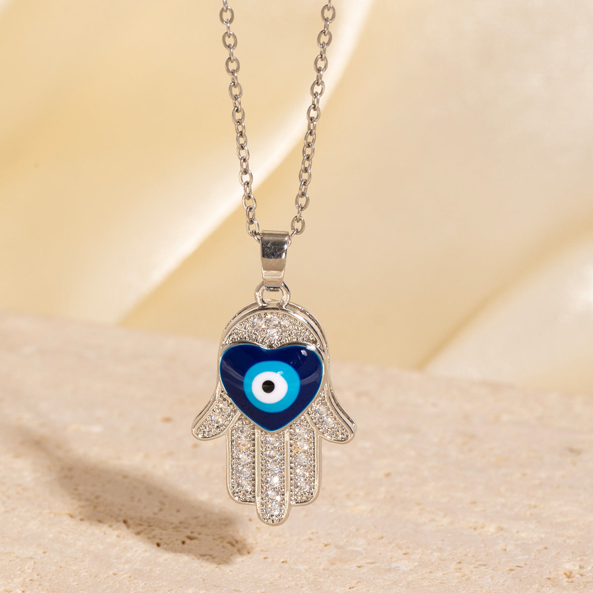 Wholesale Turkey Blue Eyes Devil Eye Pendant Titanium Steel Necklace