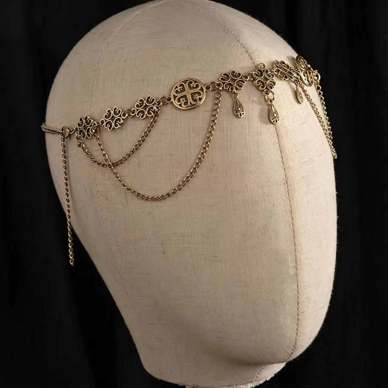 Wholesale Bohemian Alloy Forehead Chain with Tassel for Travel Photo Boutique Resale Jewelry Accessory