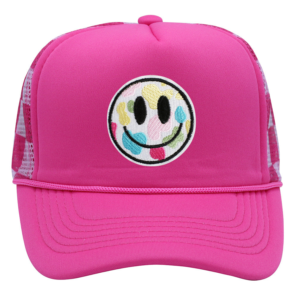 Wholesale children's smiley face mesh hat  baseball cap