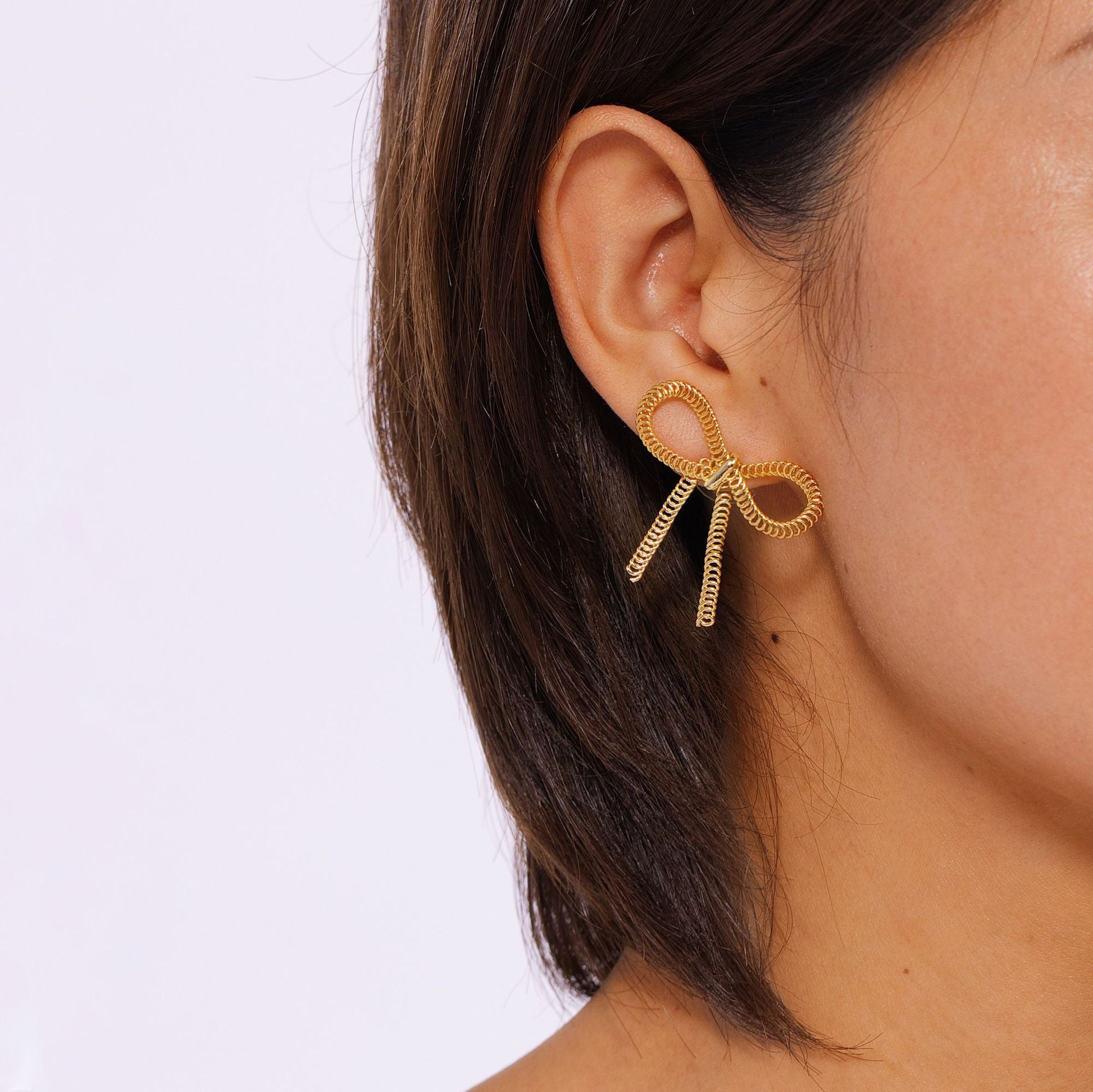 Wholesale 18K gold plated earrings  bow earrings