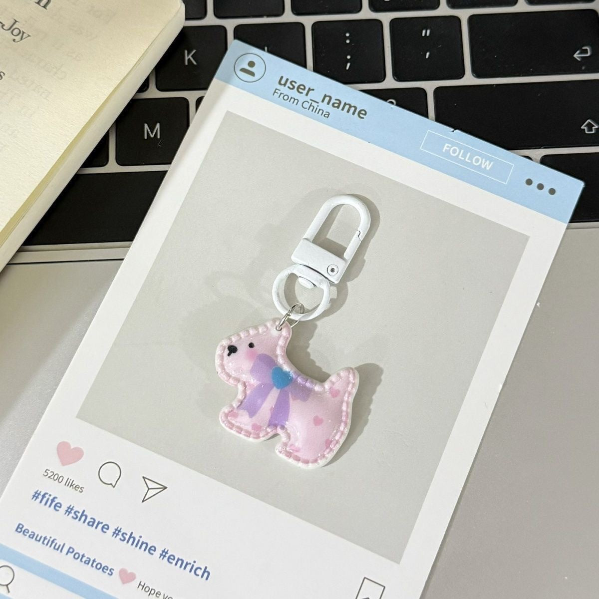 Wholesale Plastic Resin Cartoon Little Animal Keychain Bag Charm - Cute Bear Pig Keyring for Backpack Student Gift