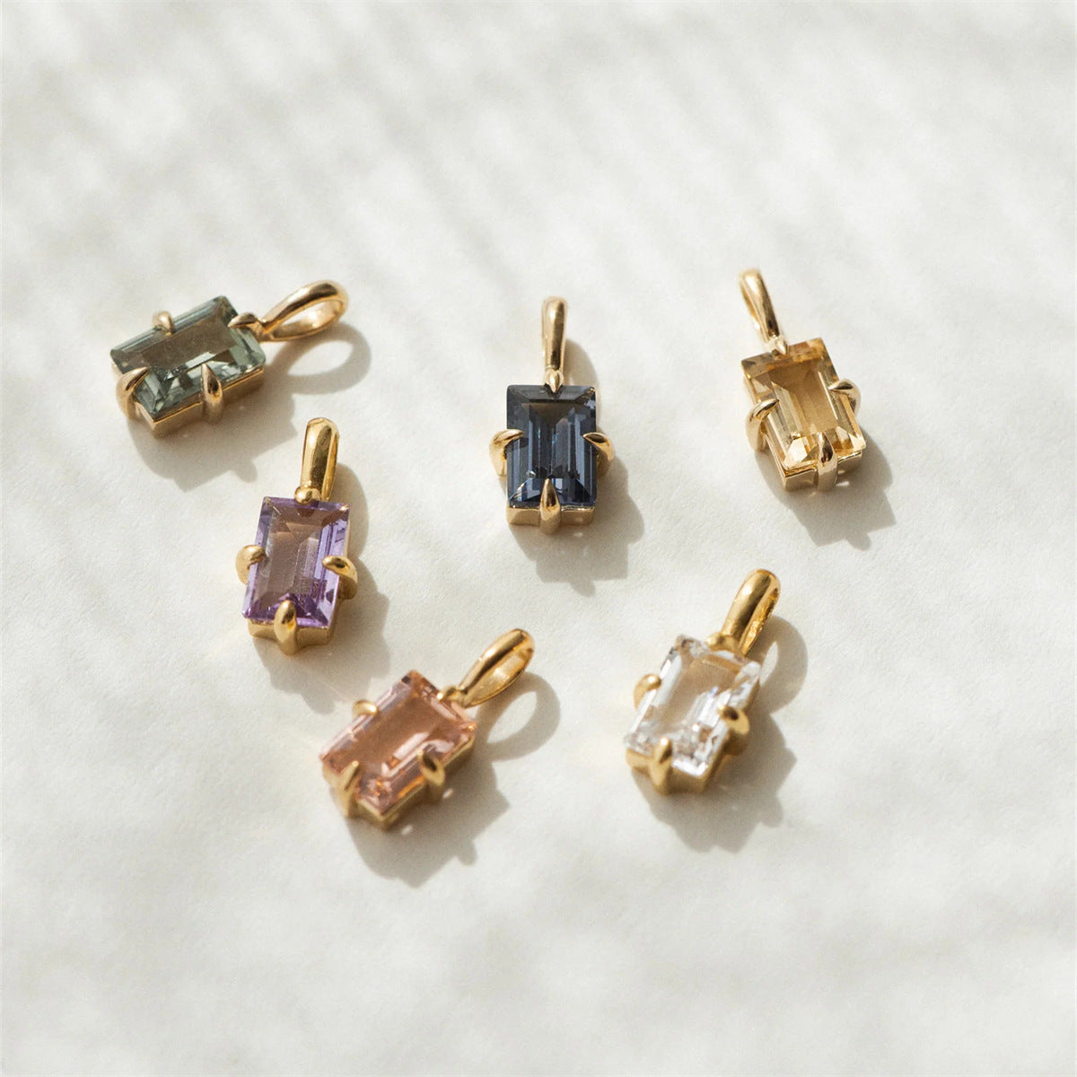 Wholesale Copper Electroplated Geometric Birthstone Pendant DIY Jewelry Accessory for Party