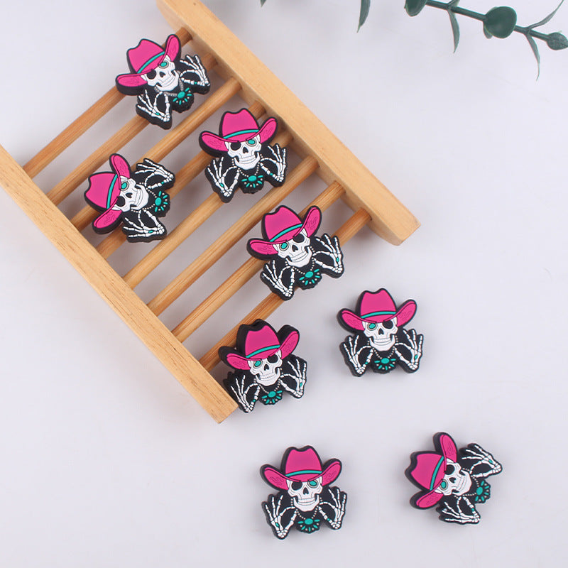 Wholesale 5pcs Halloween Skeleton Silicone Beads Focal Beads DIY Bead Accessories ACC-BDS-GuangTian043