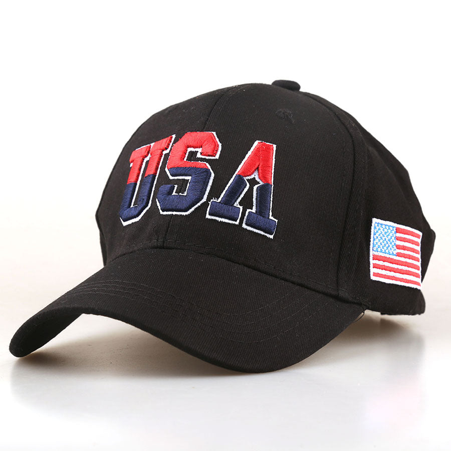 Wholesale USA Baseball Cap Embroidered Letter  Adjustable US Flag Cap