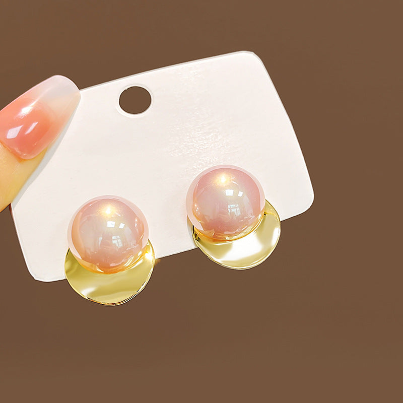 Wholesale Geometric Metal Pearl Earrings