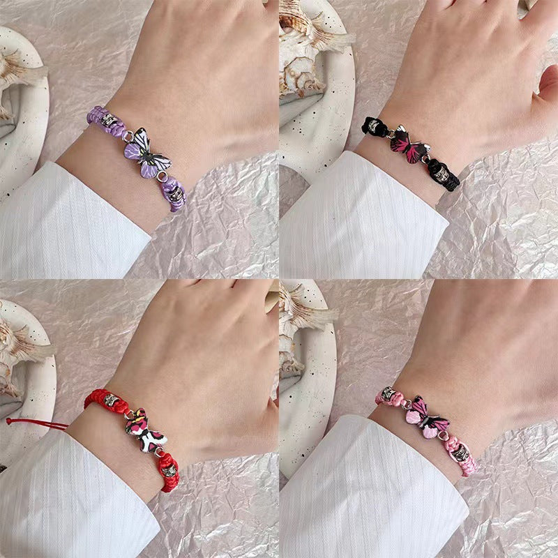Wholesale hand-woven couple butterfly bracelet
