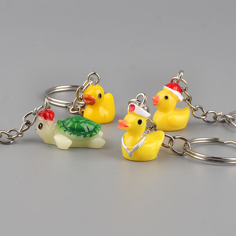 Wholesale  Mini Yellow Duck Keychain Turtle Keychain