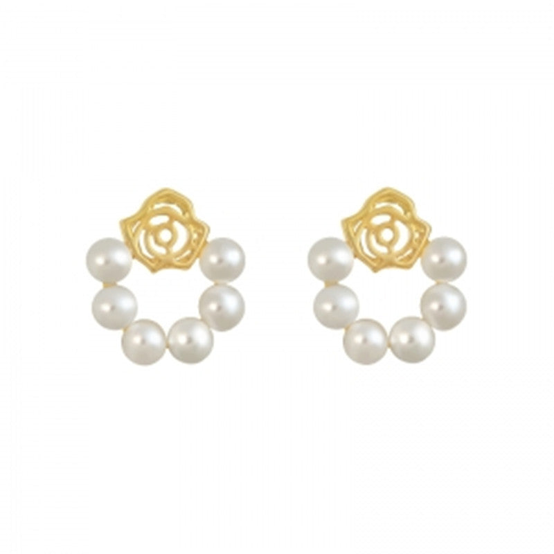 Wholesale S925 silver needle earrings fashion flower zircon Pearl Crystal ear studs earrings