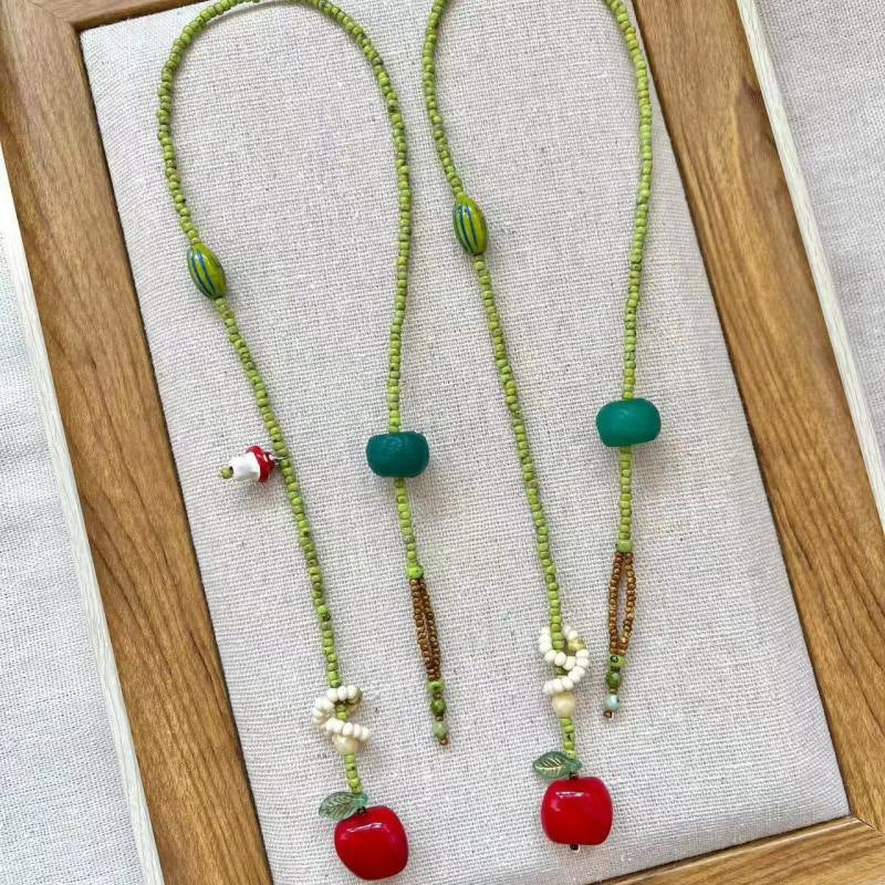 Wholesale  Summer Fresh Apple Beaded Necklace