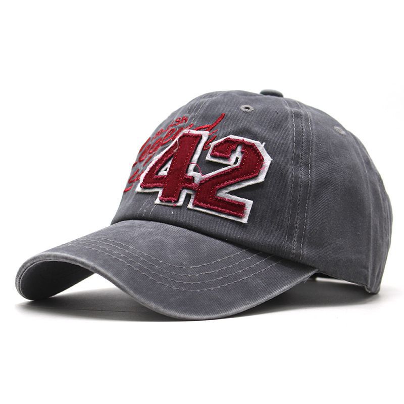 Wholesale  outdoor baseball cap number 42 embroidery washed baseball cap
