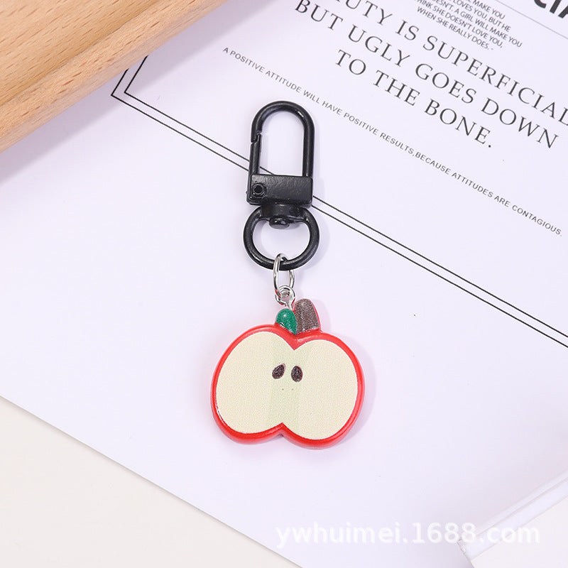 Wholesale Cute red apple slice keychain