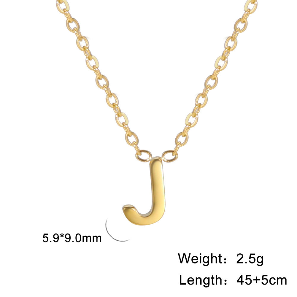 Wholesale Letter Gold 18k Real Gold Electroplated Stainless Steel Necklace