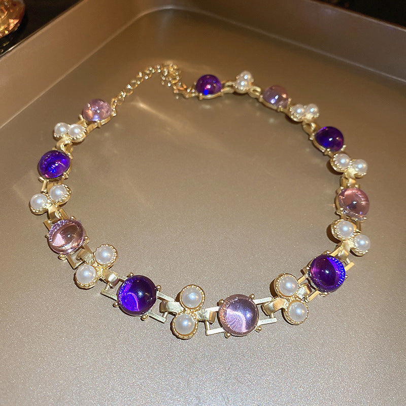 Wholesale Alloy Rhinestone Clavicle Necklace,  Geometric Vintage Style Fashion Jewelry Accessory for Gift