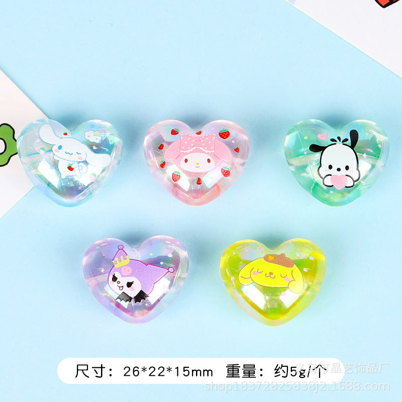 Wholesale random 10pcs  cartoon transparent  Focal Beads DIY Bead Accessories ACCVIP