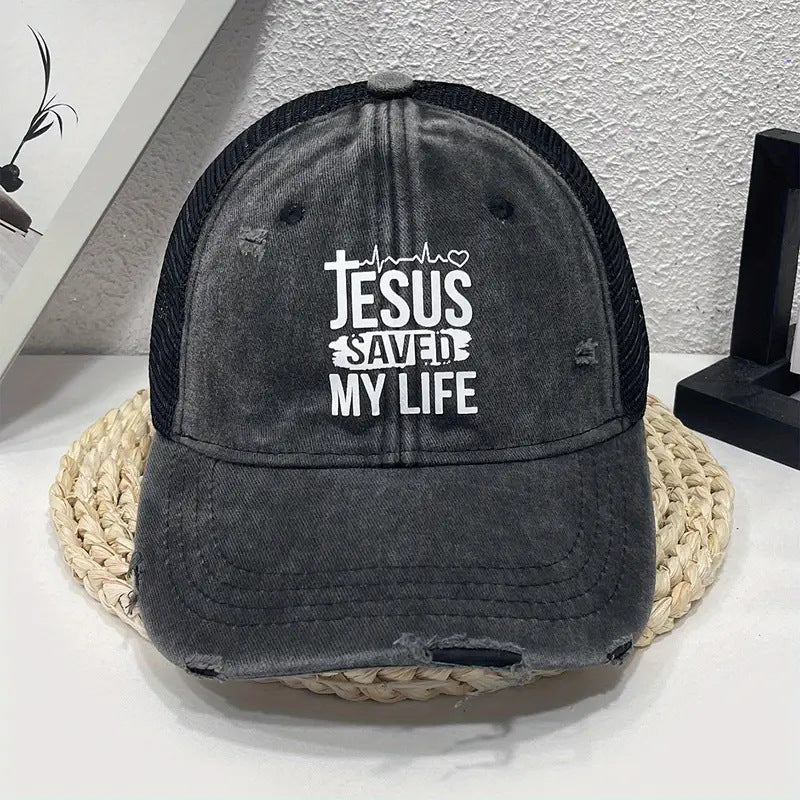 Wholesale JESUS SAVED MY LIFE Printed Cotton Baseball Caps ACC-HT-TangQiu010