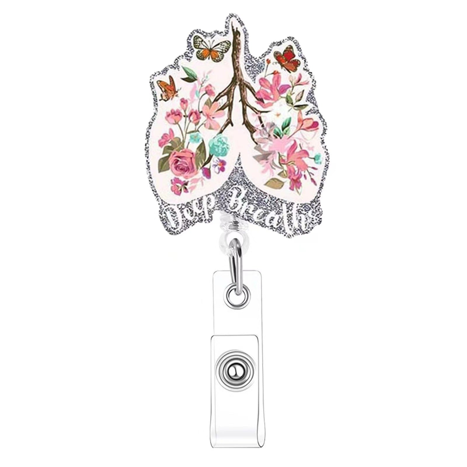 Wholesale Acrylic Organ Brain Heart Doctor Nurse Day Telescopic Rotating Badge Keychain ACC-KC-LingYu007