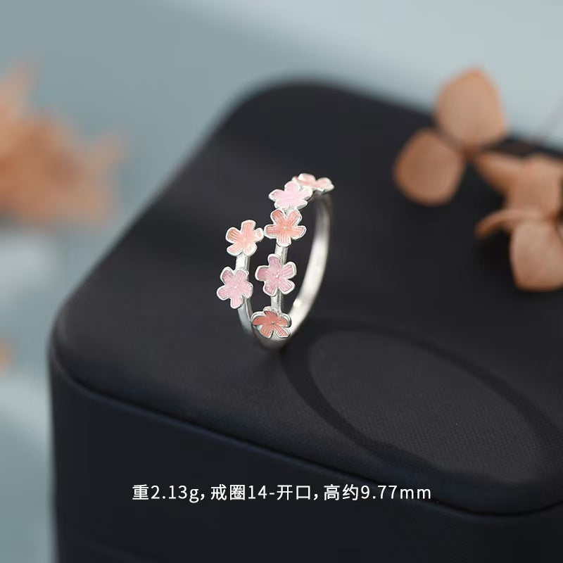 Wholesale Adjustable Flower Ring With Pink Enamel Tulip Design Everyday Wear Fashion Accessory For Boutique Resale