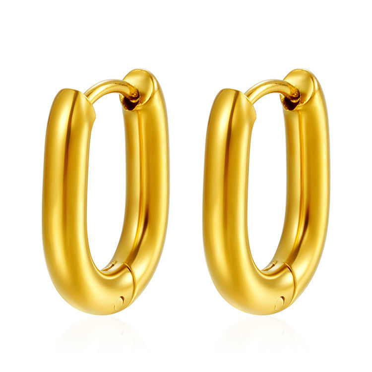 Wholesale geometric oval stainless steel earrings