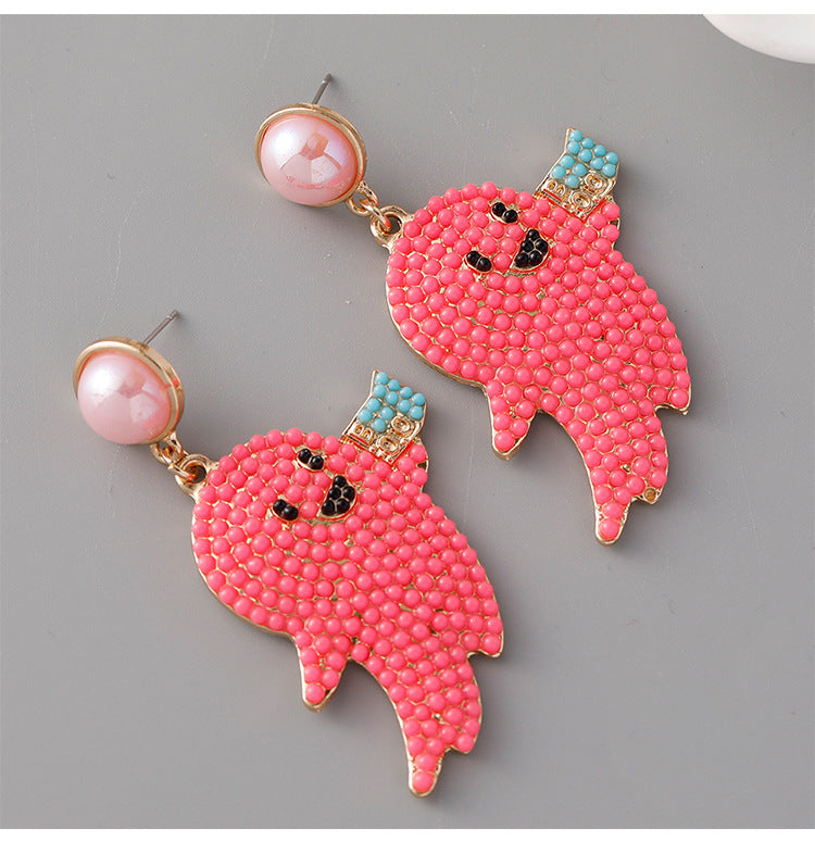 Wholesale Halloween Ghost Rice Bead Earrings ACC-ES-Jicai004