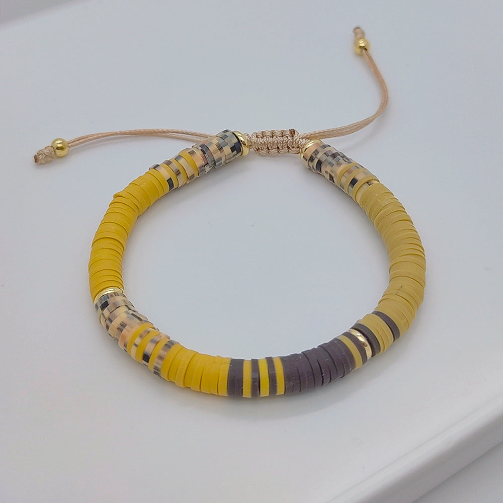 Wholesale Multi-layered Bracelets with Bohemian Beach Style Colorful Polymer Clay Bracelets Layered Bracelet Set ACC-BT-Qiqi008