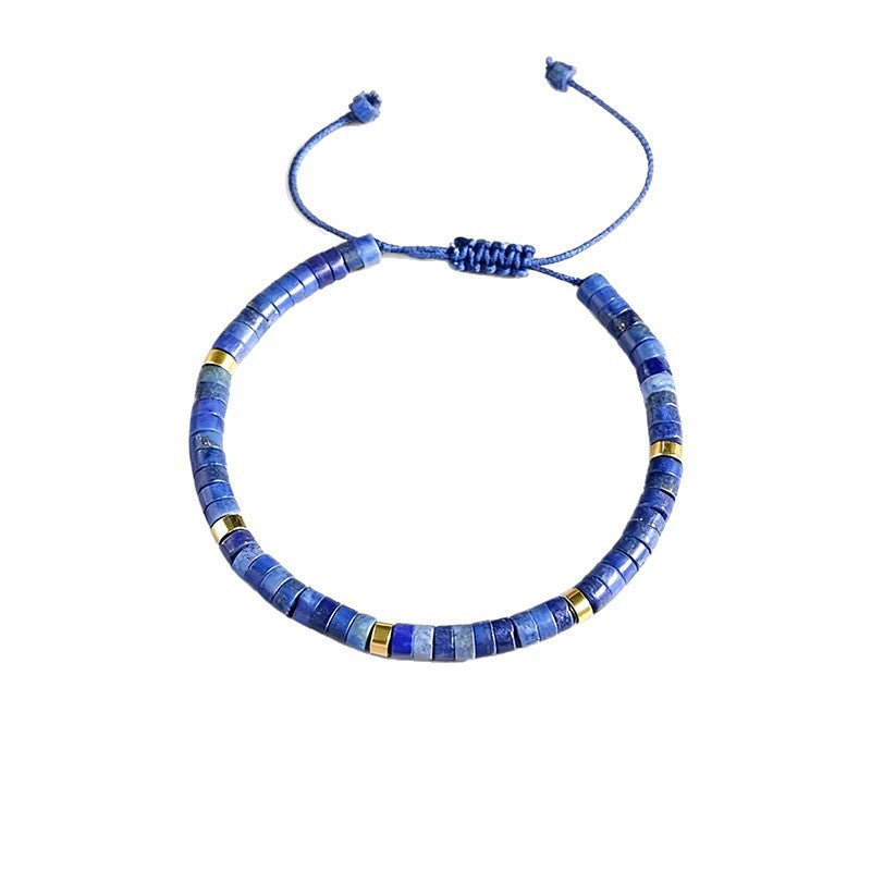 Wholesale Bohemian Style Natural Stone Lapis Lazuli Adjustable Woven Beaded Bracelet Handmade Beads Fashion Accessory For Resale