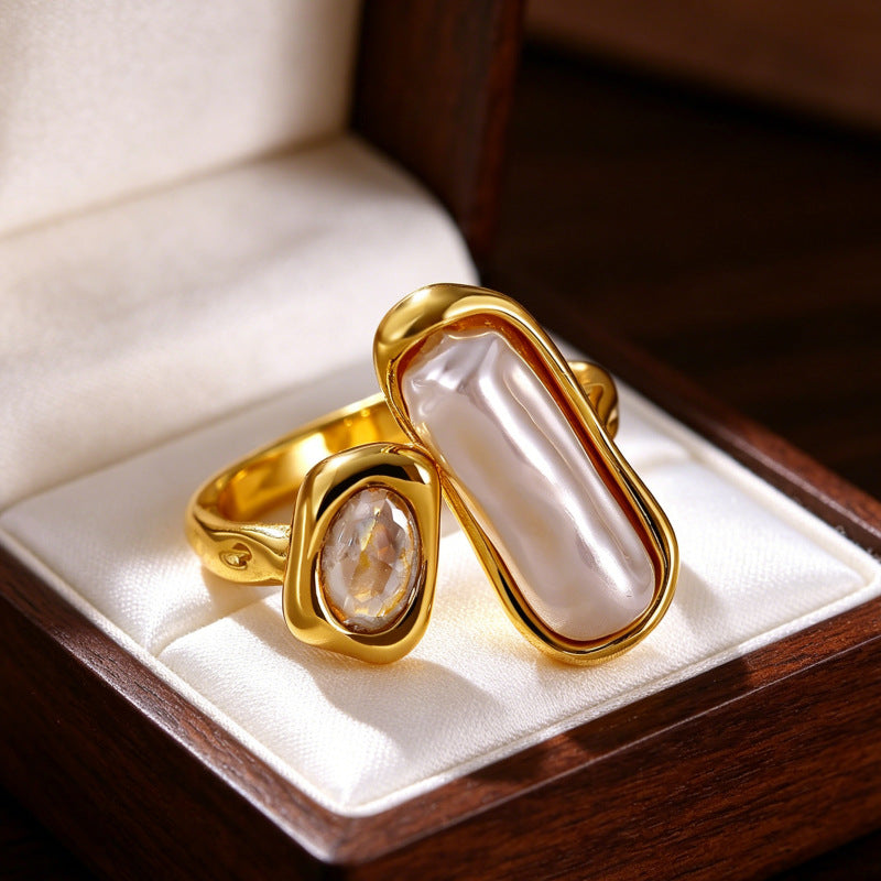 Wholesale Copper Open Flower Ring with Zircon for Women Everyday Wear Fashion Accessory